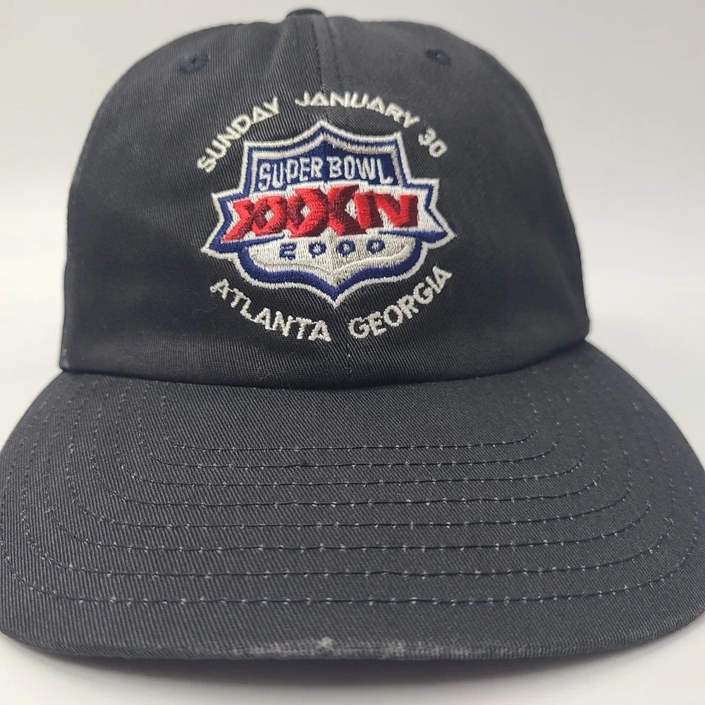 Vintage Super Bowl Hat Strapback Logo‎ Athletic Black NFL XXXIV Atlanta 2000 Men